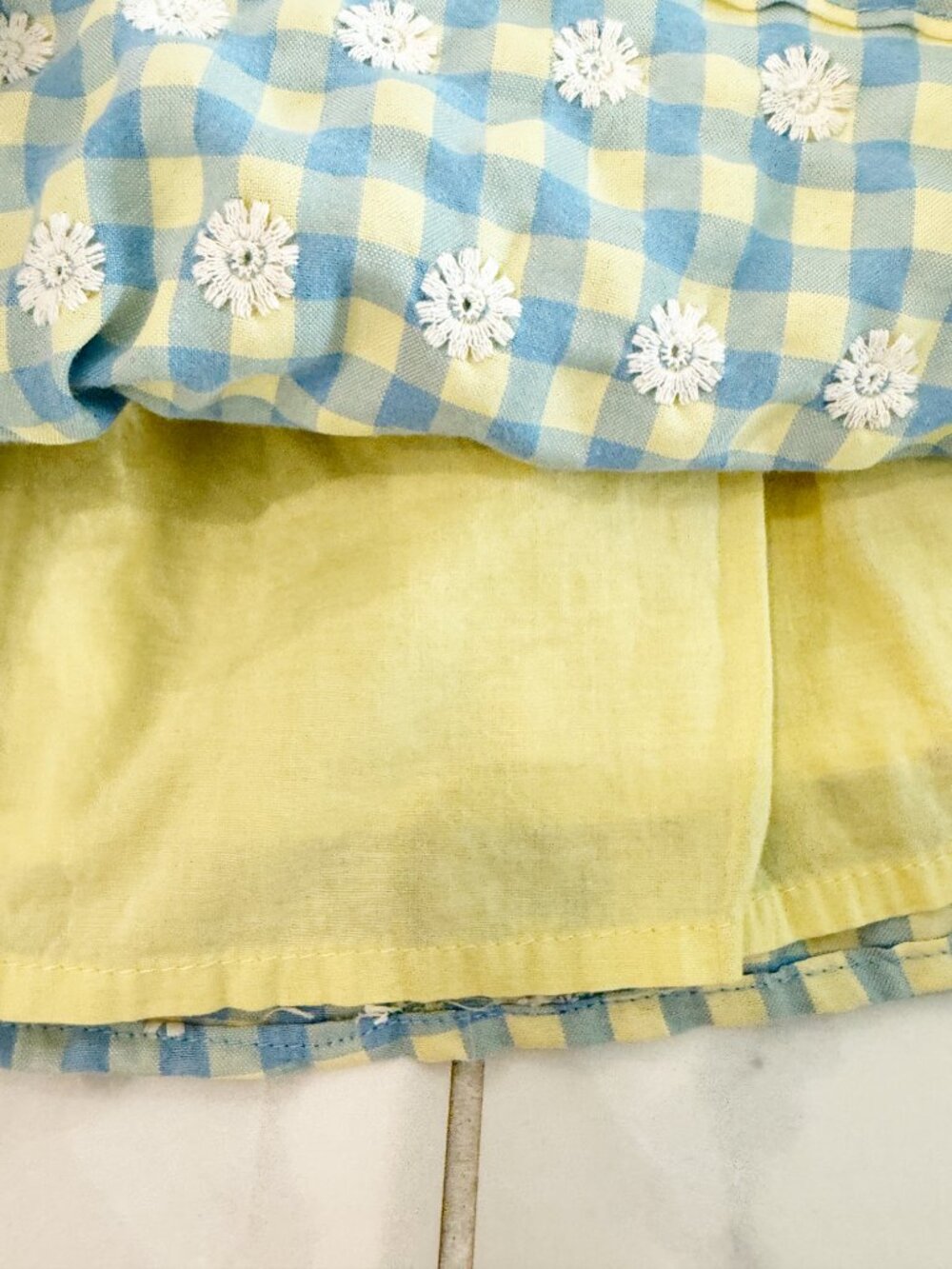 Zara Gingham Daisy Print Smock Sundress girls 5 - Picture 3 of 10